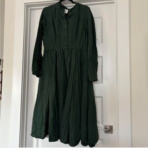 Son de Flor Forest Green Long Sleeve Dress